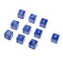 Pack of 10pcs Pearl Blue D6 Six Sided Game Dice D&D TRPG Games Party Supplies Toys