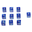 Pack of 10pcs Pearl Blue D6 Six Sided Game Dice D&D TRPG Games Party Supplies Toys