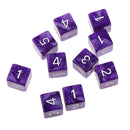 Pack of 10pcs Pearl Purple D6 Six Sided Game Dice D&D TRPG Games Party Supplies Toys