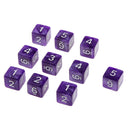 Pack of 10pcs Pearl Purple D6 Six Sided Game Dice D&D TRPG Games Party Supplies Toys
