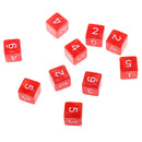 Pack of 10pcs Pearl Red D6 Six Sided Game Dice D&D TRPG Games Party Supplies Toys