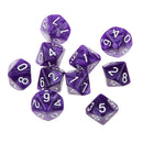 Pack of 10pcs Pearl Purple D10 Ten Sided Game Dice D&D TRPG Games Party Supplies Toys