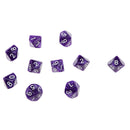Pack of 10pcs Pearl Purple D10 Ten Sided Game Dice D&D TRPG Games Party Supplies Toys