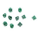 Pack of 10pcs Pearl Green D10 Ten Sided Game Dice D&D TRPG Games Party Supplies Toys