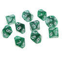 Pack of 10pcs Pearl Green D10 Ten Sided Game Dice D&D TRPG Games Party Supplies Toys