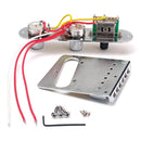 Guitar Bridge & 3 Way Switch Control Knob Plate Set Chrome w Carving Pattern