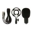 Condenser Microphone Mic Sound Studio Speech Recording Dynamic with Shock Mount Windshield Sponge Foam Cover BM700 Black
