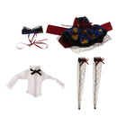 Fashion Black Long Sleeves Shirt w/ Skirt Stockings Hair Band Set for 1/6 BJD SD DOD LUTS Dolls