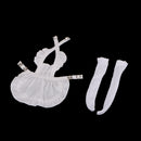 Japanese Kimono White Apron Stockings Set for 1/6 BJD SD BB Girl LUTS Dolls