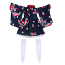 Japanese Kimono White Apron Stockings Set for 1/6 BJD SD BB Girl LUTS Dolls