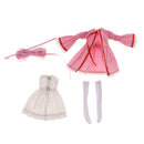 Set of Mandarin Sleeves Pink Coat w/ White Sleeveless Dress Clothes Accs for 1/6 BJD SD DOD Dolls