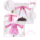 Set of Mandarin Sleeves Pink Coat w/ White Sleeveless Dress Clothes Accs for 1/6 BJD SD DOD Dolls