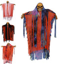 Scary Halloween Skeleton Skull Ghost Hanging Devil Body Rotating Eyes Flashing