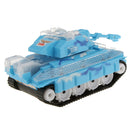 Electric Plastic Tank Model Kit Diecast Cars Tanks Toy Gift with Lights & Sounds Blue