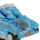 Electric Plastic Tank Model Kit Diecast Cars Tanks Toy Gift with Lights & Sounds Blue