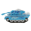 Electric Plastic Tank Model Kit Diecast Cars Tanks Toy Gift with Lights & Sounds Blue