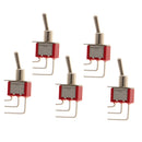 5pcs Red On/On Mini Toggle Switch 3 PIN SPDT Right Angle Length 39mm