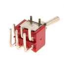 10 x On/On Positively Curved Small Mini Toggle Switch Round Handle 6 Pin Red