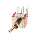 10 x On/On Positively Curved Small Mini Toggle Switch Round Handle 6 Pin Red