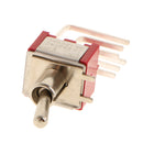10 x On/On Side Bend Small Mini Toggle Switch Round Handle 6 Pin Red