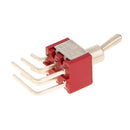 10 x On/On Side Bend Small Mini Toggle Switch Round Handle 6 Pin Red