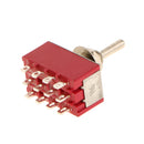 10pcs Red On/Off/On Mini Toggle Switch 12 PIN 4PDT Length 35mm