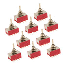 10pcs Red On/Off/On Mini Toggle Switch 12 PIN 4PDT Length 35mm