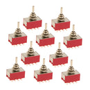 10pcs Red On/Off/On Mini Toggle Switch 12 PIN 4PDT Length 35mm