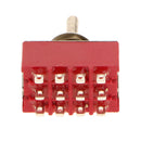 10pcs Red On/Off/On Mini Toggle Switch 12 PIN 4PDT Length 35mm