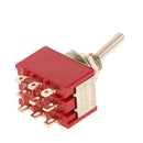 On/On Small Mini Toggle Switch 9 PIN Model 3PDT Red Pack of 10
