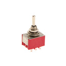 10 x On/Off/On Small Mini Toggle Switch Round Handle 9 Pin Red 3PDT