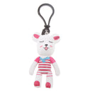 Bear Charm Key Chain w/ Lobster Clasp Lovely Handbag Accessory Red Stripe