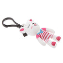 Bear Charm Key Chain w/ Lobster Clasp Lovely Handbag Accessory Red Stripe