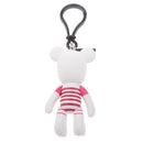 Bear Charm Key Chain w/ Lobster Clasp Lovely Handbag Accessory Red Stripe