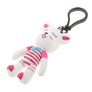 Bear Charm Key Chain w/ Lobster Clasp Lovely Handbag Accessory Red Stripe
