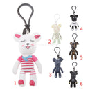 Bear Charm Key Chain w/ Lobster Clasp Lovely Handbag Accessory Red Stripe