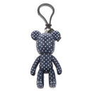 Bear Charm Key Chain w/ Lobster Clasp Lovely Handbag Accessory Blue Diamond