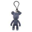 Bear Charm Key Chain w/ Lobster Clasp Lovely Handbag Accessory Blue Diamond