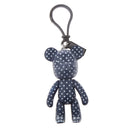 Bear Charm Key Chain w/ Lobster Clasp Lovely Handbag Accessory Blue Diamond