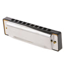 Harmonica C Key 10 Holes Children Muscial Toy Music Learning Gift Silver