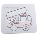 2 in 1 Water Doodle Drawing Cardboard w/Water Pen Jigsaw Puzzles Fire Engine