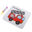 2 in 1 Water Doodle Drawing Cardboard w/Water Pen Jigsaw Puzzles Fire Engine