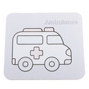 2 in 1 Water Doodle Drawing Cardboard w/Water Pen Jigsaw Puzzles Ambulance