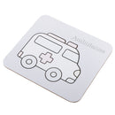 2 in 1 Water Doodle Drawing Cardboard w/Water Pen Jigsaw Puzzles Ambulance