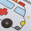 2 in 1 Water Doodle Drawing Cardboard w/Water Pen Jigsaw Puzzles Ambulance