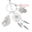 Creative Pink Quartz Dreamcatcher Charm Keyring Keychain Birthday Xmas Gift