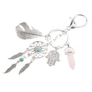 Creative Pink Quartz Dreamcatcher Charm Keyring Keychain Birthday Xmas Gift