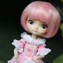 Pink Chignon Hairstyle Wig Full Hairpiece for 1/6 Scale BJD SD BB Girl Dolls