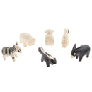 Resin 6 Pcs Forest Animal Model Educational Toy Kid Zoo for Display Decor