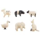 Resin 6 Pcs Forest Animal Model Educational Toy Kid Zoo for Display Decor